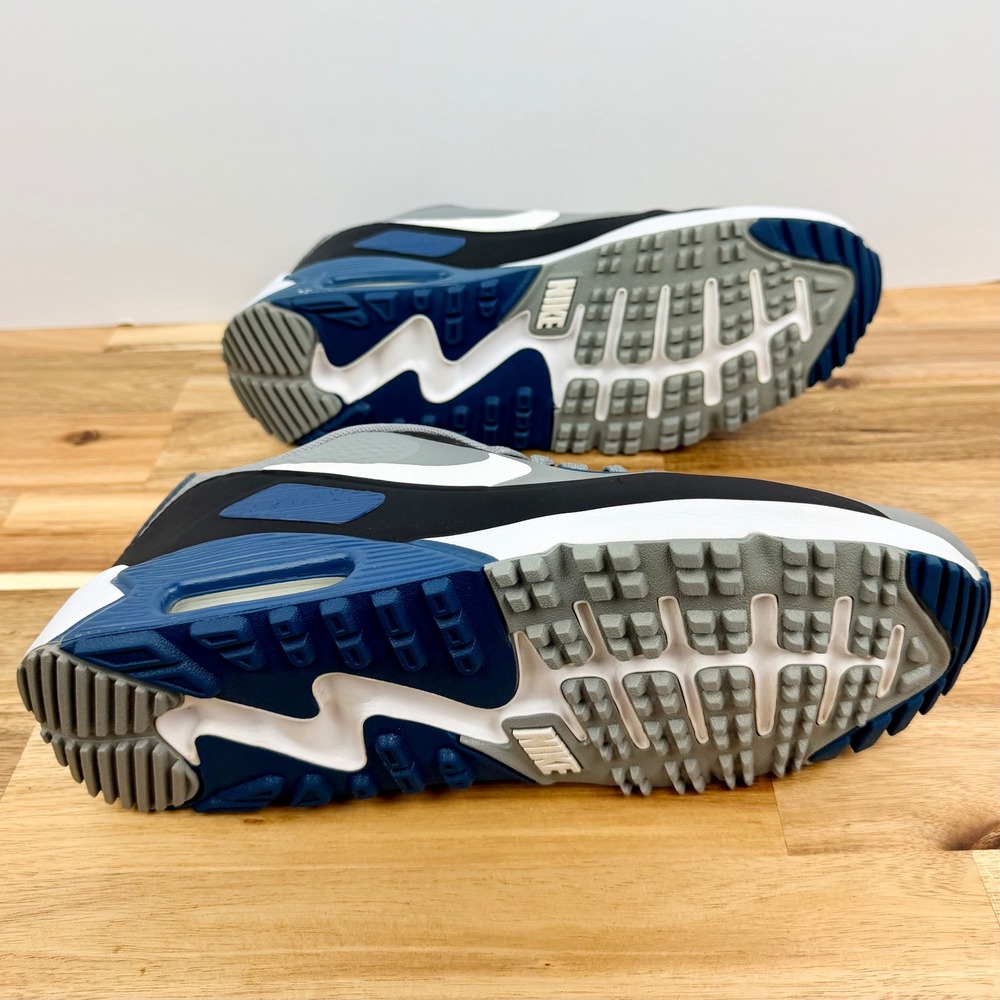 Nike Air Max 90 Golf Shoes Particle Grey Marina Blue Athletic Shoes Mens Size 9 - Picture 7 of 9